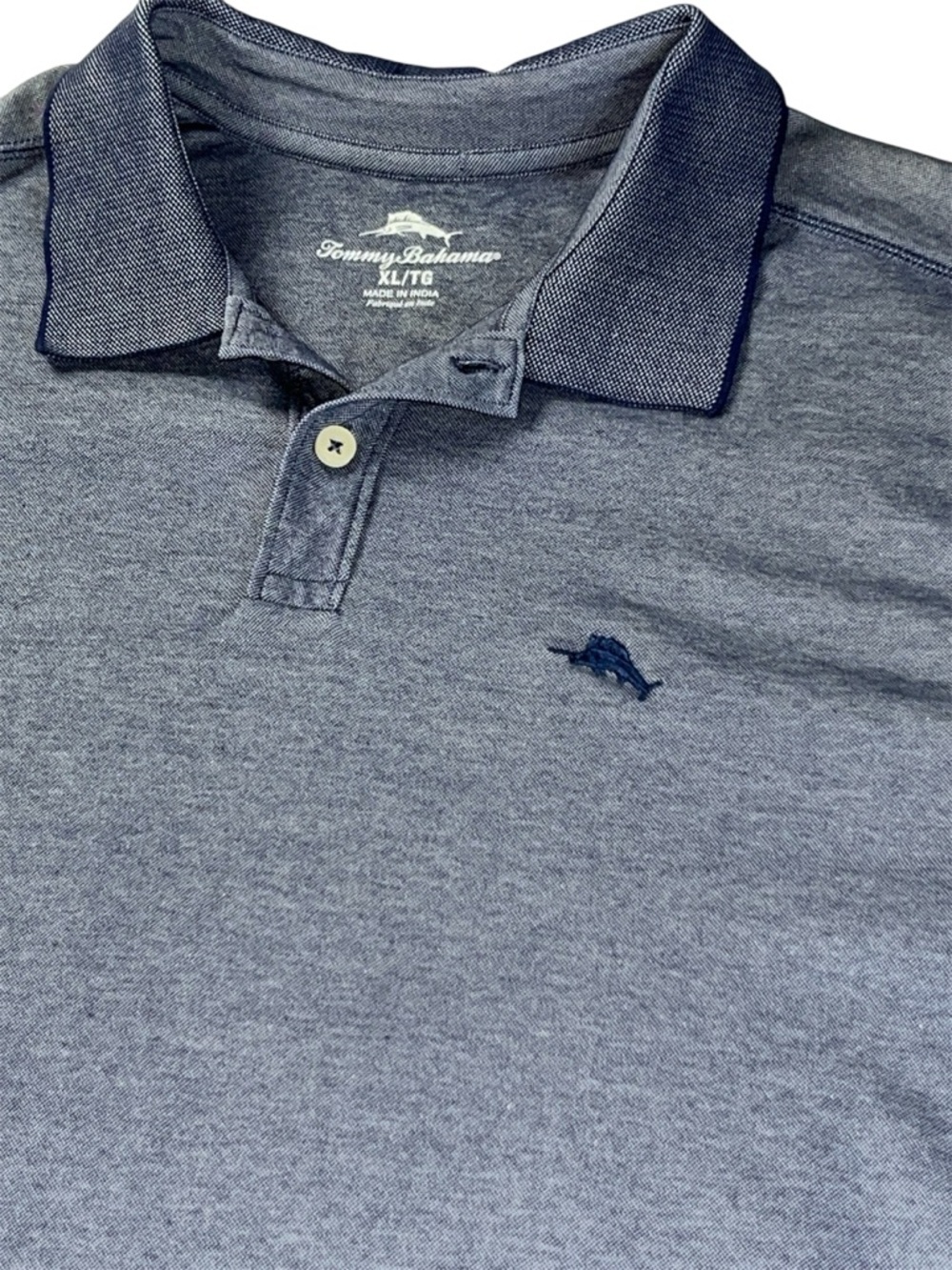 Tommy Bahama Polo Shirt Mens XL Navy Short Sleeve Coastal Nautical Golf Casual